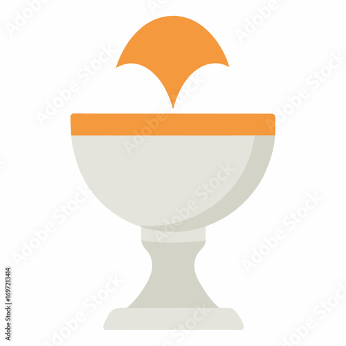 Hard boiled eggs vector on white background.