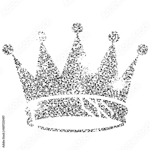 Vector Detailed black crown with ornate details.