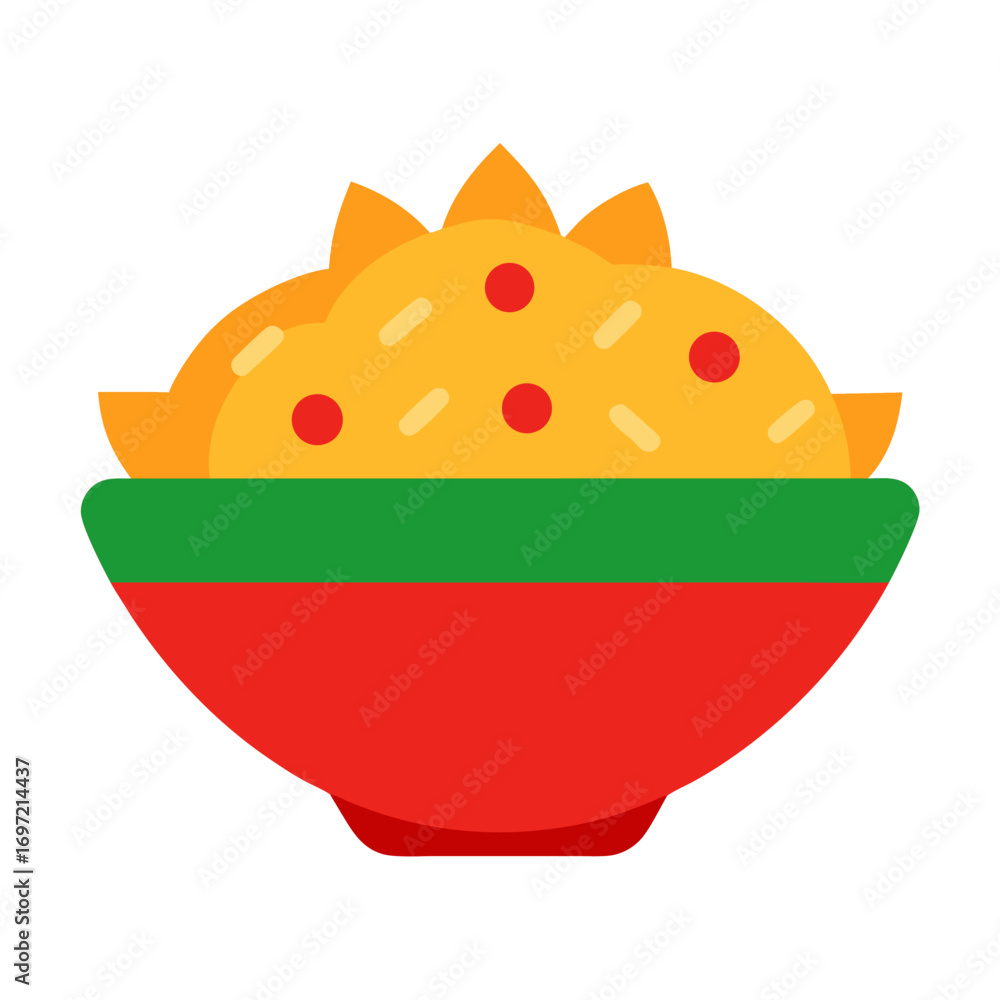 Fototapeta premium Indian food bowl vector on white background.