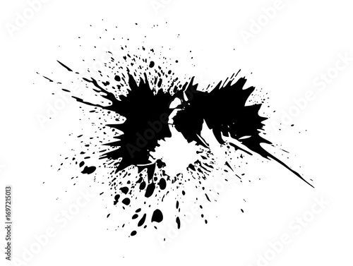 Vector Dynamic ink splatter with sharp irregular edges.