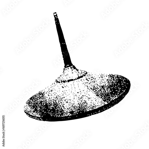 Vector Vintage spinning top with a slender stem.