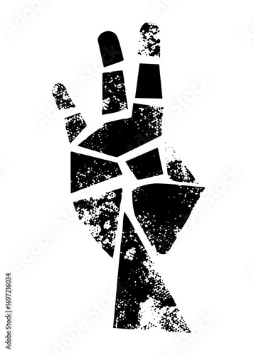 Vector Abstract black vector of a raised fist.