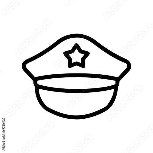 Police Hat Icon Law Enforcement Officer's Uniform Cap
