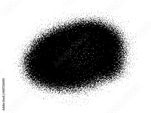 Vector Dark spray paint blot with textured edges.