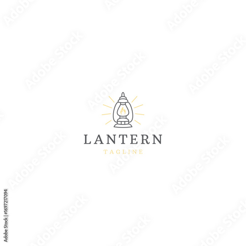 Old lantern logo vector design template