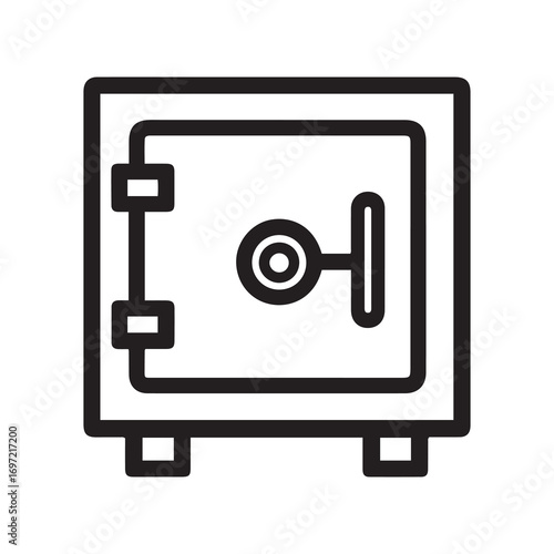 Safe Box Icon Black and White Security