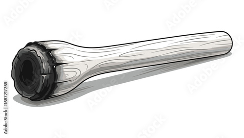 Stylized Illustration of a Hollowed Wooden Log for Creative Design Projects