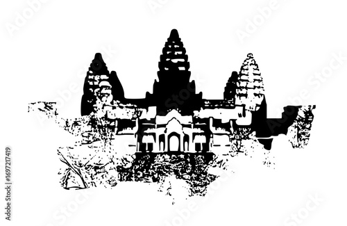 Vector Intricate temple showcases ancient architecture.
