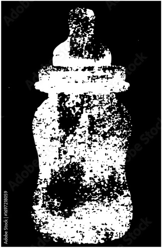 Vector Vintage apothecary jar with distressed texture.
