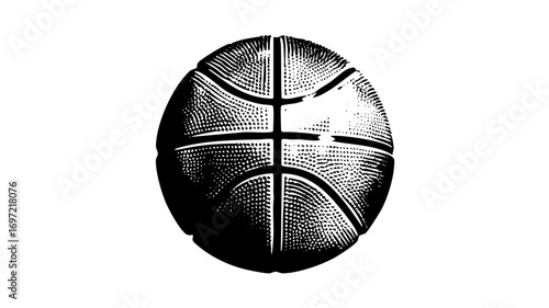 Vector Detailed basketball with textured surface