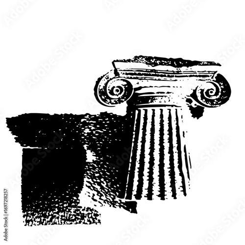Vector Ancient Ionic Column