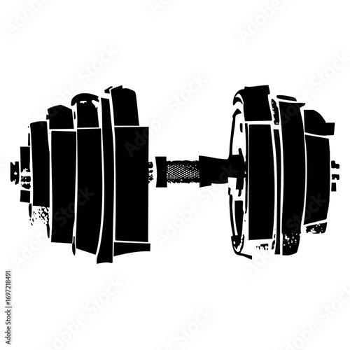 Vector Detailed black vector of a vehicle axle assembly.