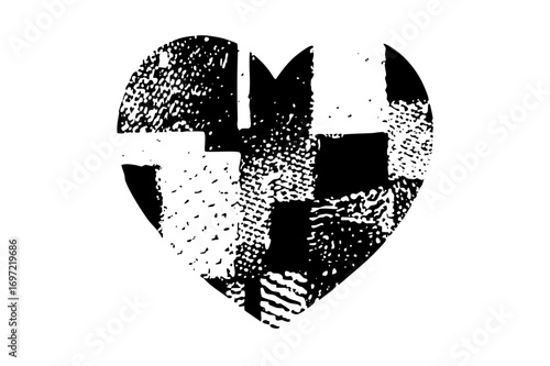 Vector Abstract heart and cross .