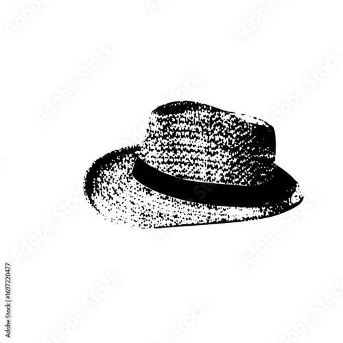 Vector Stylish straw fedora hat