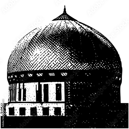 Vector Detailed of a domed architectural structure.