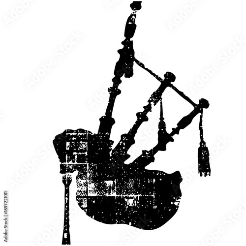 Vector Detailed of a traditional bagpipe instrument.