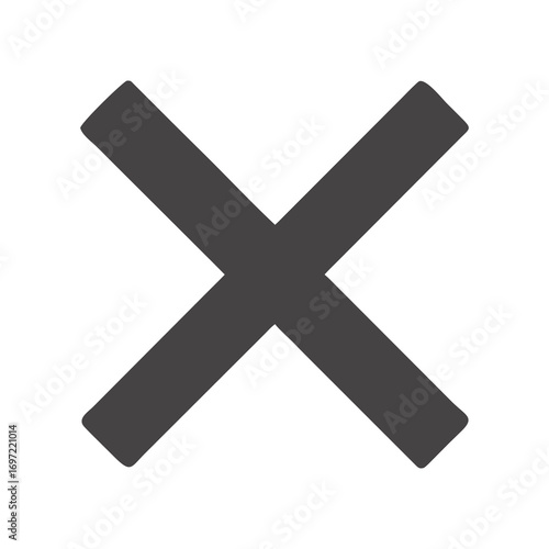 Simple Dark Gray Multiplication X Symbol On White Background