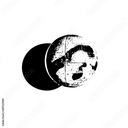 Vector Abstract portrait within a circular frame .