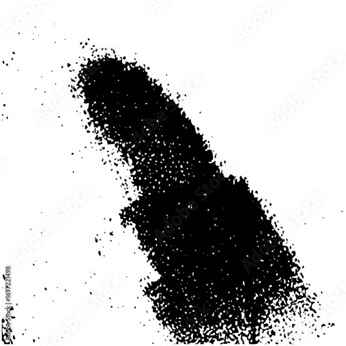 Vector Abstract brushstroke splash with scattered particles.