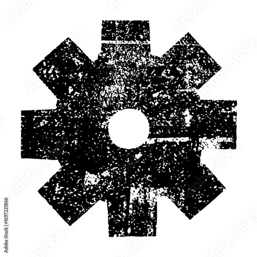 Vector Abstract geometric starburst with central void.