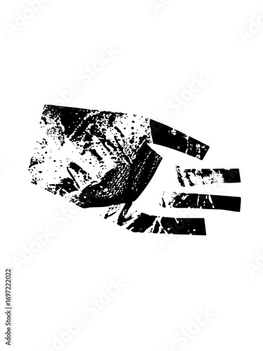 Vector Imprint of a Hand with Spread Fingers