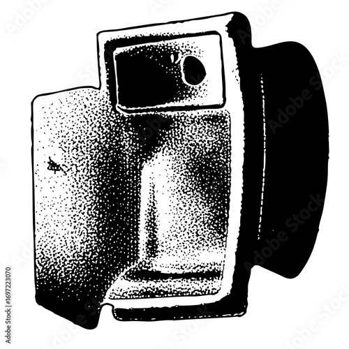 Vector Vintage camera with textured details.