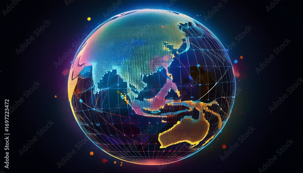Fototapeta premium abstract global network southeast asia