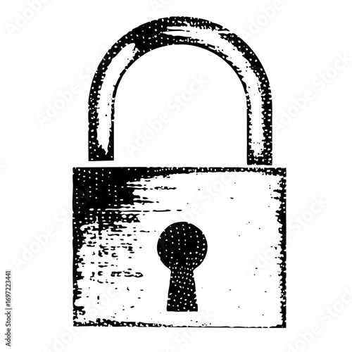Vector Distressed padlock with keyhole