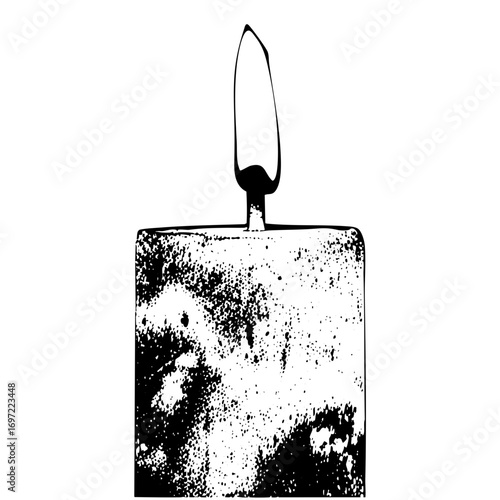 Vector Stylized candle with a flickering flame.