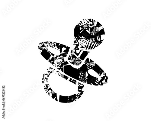 Vector Intricate ampersand features abstract geometric .