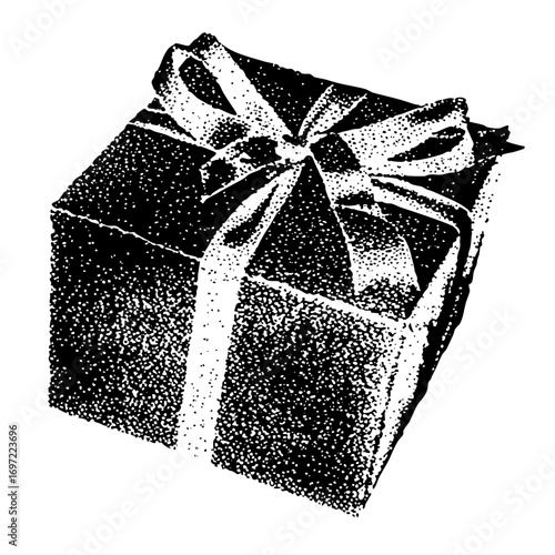Vector Festive gift box with ribbon