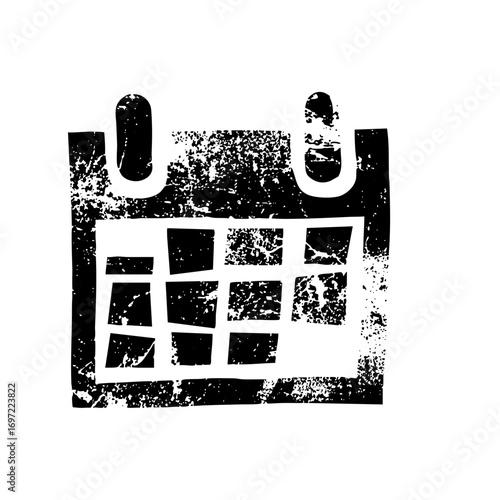 Vector Distressed calendar depicts scheduling and time management.