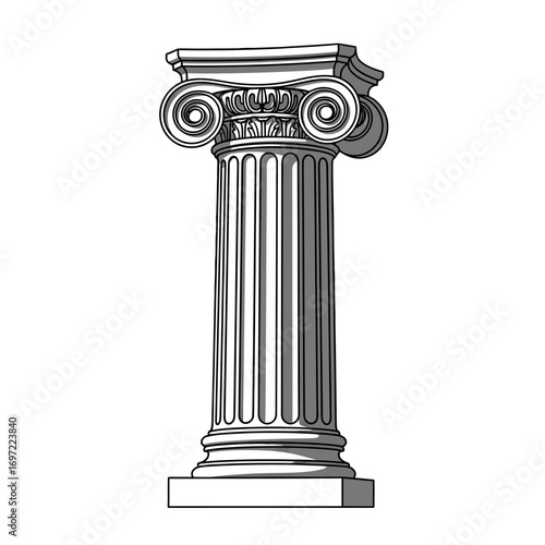 Classical Corinthian column with intricate detailing, showcasing architectural elegance and style