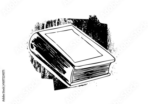 Vector Detailed of a closed book with textured pages.