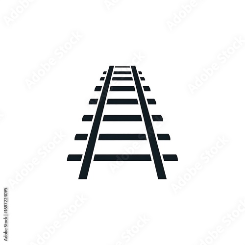 Railroad tracks ascending