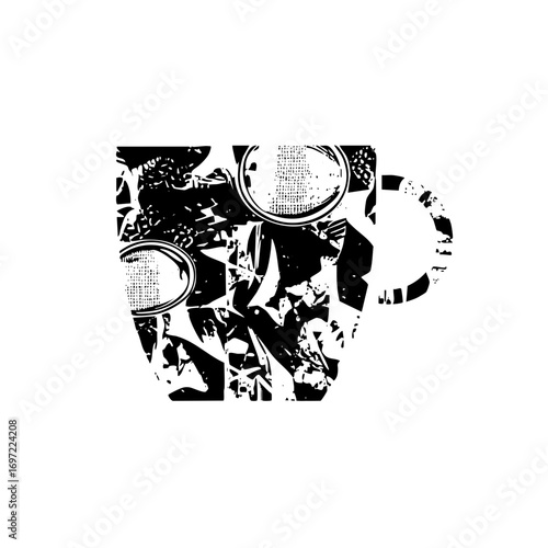 Vector Abstract astronaut helmet in monochrome style.