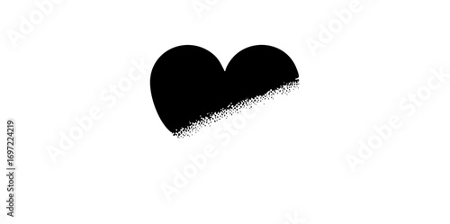 Vector Black heart with dissolving edge