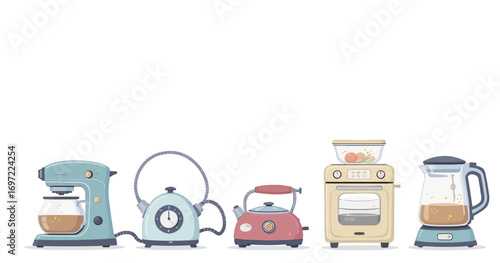 Retro Kitchen Appliances Collection.