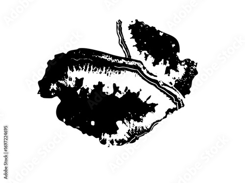 Vector Abstract kiss with bold black shapes
