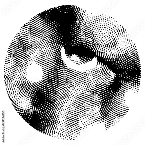 Vector Intricate portrait of a mans face composed of dense linear .