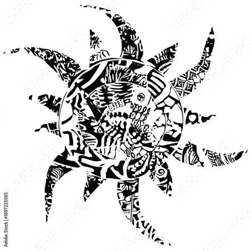 Vector Intricate floral crab features detailed vector .