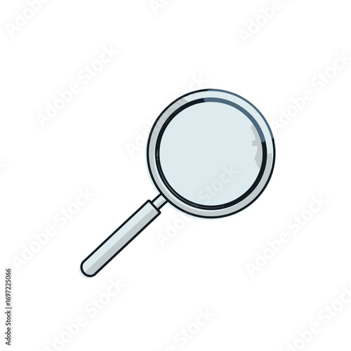 A magnifying glass resting on a white surface, symbolizing investigation and focus on details
