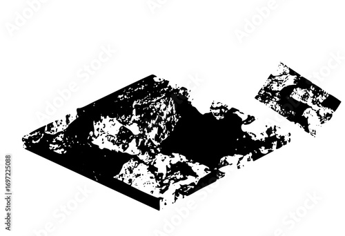 Vector Abstract fractured terrain with displaced segments.
