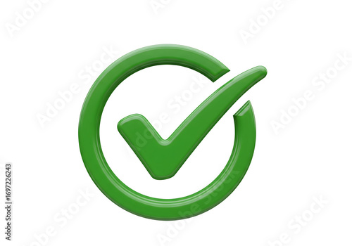 Free Download Green check mark inside a circle isolated on white background, symbol of approval, confirmation, success, correctness, and validation in digital and business concepts - GFXLoad