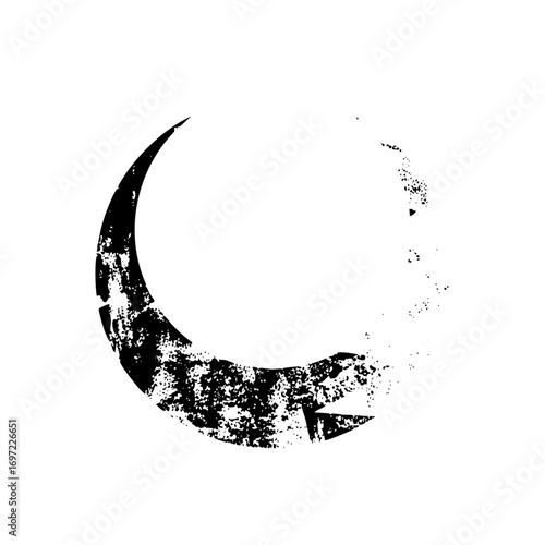 Vector Distressed moon with textured details.