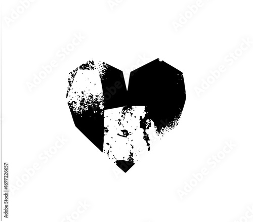 Vector Loving couple portrait within a heart-shaped .
