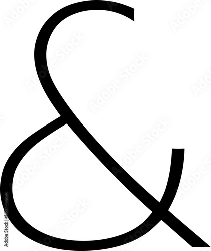 Ampersand icon modern vector illustration designed with elegant curves, minimal balance, and timeless typographic style, representing the universal symbol of “and” widely used in design, branding,