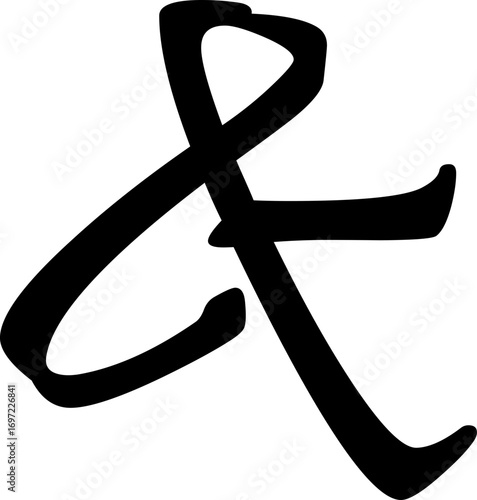 Ampersand icon modern vector illustration designed with elegant curves, minimal balance, and timeless typographic style, representing the universal symbol of “and” widely used in design, branding,