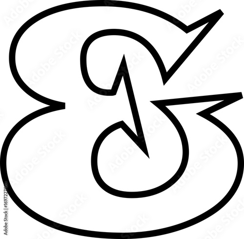 Ampersand icon modern vector illustration designed with elegant curves, minimal balance, and timeless typographic style, representing the universal symbol of “and” widely used in design, branding,