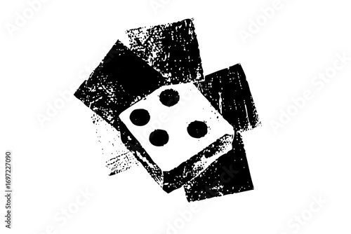 Vector Abstract vector of a die showing four dots.